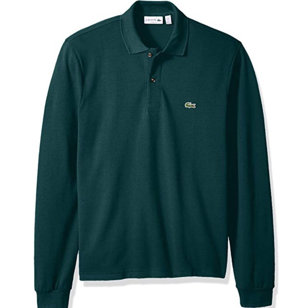 Long sleeve green Lacoste polo